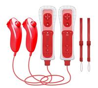 CLVIZCXOM 2 set telecomando Fit per Wii/Wii U con MotionPlus (rosso e rosso)