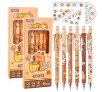 Clvsyh 16 Pezzi Set Di Cancelleria Capibara, 12 Penne Gel Cancellabili Capybara + 4 Righello Capybara, 0,5 Mm Roller Capybara, Articoli Di Cancelleria Per Bambini, Forniture Per Ufficio