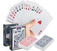 Clvsyh 2 Mazzi Di Carte Da Poker Rosse E Blu, Carte Da Gioco In Plastica Impermeabili, Carte Da Gioco Professionali Standard, Carte Da Poker Per Blackjack, Campeggio, Canasta, Texas, Go Fish