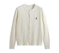 CLXLYU Cardigan Donna Cappalta di Maglione Maglione A Maglia A Maglia da Donna Ricamato A Cardigan Ricamato-Bianco-Codice Medio