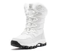 CLYCTIP Scarpe invernali da donna, con calda imbottitura, impermeabili, da trekking, da trekking, taglia 37 - 42, bianco, 37 EU