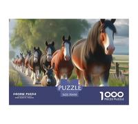 Clydesdale Horses Marching Firm Interlocking Design Great Gift Choice for Puzzle Lovers, Friends And Family on Any Occasion 70x50cm/1000pcs
