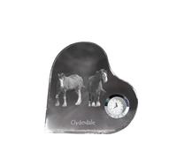 Clydesdale orologio a forma di cuore con cavallo Art-Dog