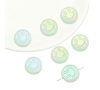 CLYDSA 20 Pezzi di Perline acriliche da 21 mm a Forma di Faccina Sorridente,Perline distanziatrici Rotonde Colorate a Forma di Faccina Sorridente,per Braccialetti Fatti a Mano,Portachiavi,Artigianato