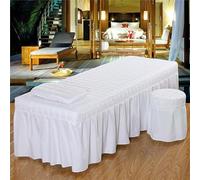 CLYDSA Gonna per Lettino da Massaggio, Lenzuolo da Massaggio Aderente e Lavabile con Foro per Il Viso, da Utilizzare Come Lettino per Massaggi estetici