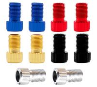 Clyhon 10pcs Adattatore per Valvola Presta, lega di alluminio, per Valvola Presta a Schrader, Adattatore per Valvola della Bicicletta con Guarnizione O-Ring