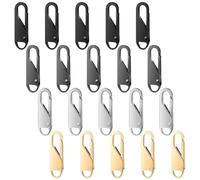 Clyhon 20 Pezzi Ganci per Cerniere Lampo Ganci per Cerniere Lamp Cerniera Sostituzione Metallo Linguette in Metallo per Riparazione Zip, Tiretti per Cerniereper Vestiti,Bagagli,Valigia,Zaino