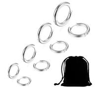Clyhon 4 Paia Orecchini a Cerchio di Cartilagine Orecchini a Cerchio Piccoli in Acciaio Inox Anelli del Labbro del Naso, 8 mm 10 mm 12 mm 14 mm,argento