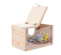 Clyictz 1 nido per parrocchetti, gabbietta trasparente per uccelli, in legno, per pappagalli, parrocchetti, calopsitte, piccioncini