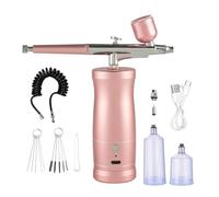 Clyictz Airbrush Kit Ricaricabile Airbrush Compressore Airbrush Set per Nail Art Barbiere Trucco Pittura Rosa