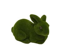 Clyictz Easter Moss Rabbit Statue Artificial Turf Grass Bunny, Flocked Animal Figurine Ornament per Party Garden Yard Decoration