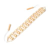 Clyictz Massaggiatore per la schiena in corda, 110 cm, per schiena, collo, gambe, vita, rullo massaggiante in legno