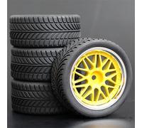 Clynex 4 pezzi 1/10 pneumatici in gomma RC auto da corsa pneumatici su cerchioni da strada, for HSP, for HPI, RC auto parte diametro 65mm pneumatici 94123-94122 Pneumatici per auto RC(1007-6085)