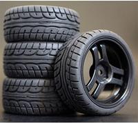Clynex 4 pezzi 26mm gomme RC cerchi ruote esagonali 12 1:10, for HSP, for HPI, Sprint 2 Drift RS4 On Road 4WD Pneumatici per auto RC(1034-8003)