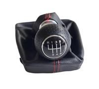 Clynex 5 6 copertura del pomello del cambio della velocità, for, A4 8E B6 B7 2000-2008 leva del bastone pallamano ghetta in pelle accessori for auto Pomello del cambio(BLACK 6 Speed-Red)