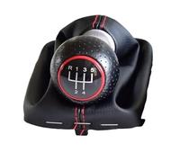 Clynex Auto 5 6 Pomello Del Cambio di Velocità Della Copertura for A3 S3 2001 2002 2003 Leva Pallamano Penna Con Ghetta In Pelle Boot caso collare Pomello del cambio(BLACK 5 Speed-Red)