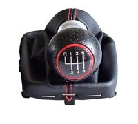 Clynex Auto 5 6 Pomello Del Cambio di Velocità Della Copertura for A3 S3 2001 2002 2003 Leva Pallamano Penna Con Ghetta In Pelle Boot caso collare Pomello del cambio(BLACK 6 Speed-Red)