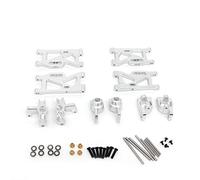 Clynex Braccio oscillante anteriore posteriore in metallo Base C Sterzo Tazza Supporto for asse RC Auto, for WLtoys, 144001 124016 124017 124018 124019 Ammortizzatore per auto RC(Silver)
