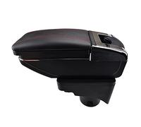 Clynex Bracciolo centrale for auto, scatola portaoggetti for console centrale, bracciolo girevole, for VW, for Golf Mk6 2008-2014, for vento, for Jetta Mk5 2006-2011 Bracciolo per auto(Red thread)