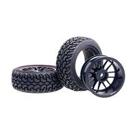 Clynex Cerchione ABS Rally Pneumatici Trye, for HSP, 1:10 On-Road Rally CarRC 9068-8019 Pneumatici per auto RC(Schwarz)