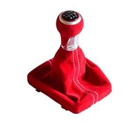 Clynex Copertura del pomello del cambio del cambio di velocità 5/6 for A3 S3 8V for, 2014-2020 Leva in pelle scamosciata Ghetta Boot Car Styling Pomello del cambio(6 Speed-red)
