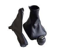 Clynex Copri pomello cambio manuale a 5 marce, for Vauxhall, for Opel, Astra II G Zafira A 1998-2010 Leva for styling auto con cuffia in pelle Pomello del cambio(BLACK 3Pcs)