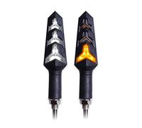Clynex Indicatori di direzione for Moto Relè Luce Incorporato Lampeggiatore for Moto Indicatore di direzione Segnali di Arresto Luce for Moto Che scorre Pieghevole Spia Luminosa per Moto(2pcs White)