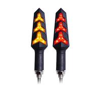 Clynex Indicatori di direzione for Moto Relè Luce Incorporato Lampeggiatore for Moto Indicatore di direzione Segnali di Arresto Luce for Moto Che scorre Pieghevole Spia Luminosa per Moto(2pcs Red)