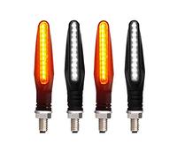 Clynex Indicatori di direzione LUCI Luce for Moto 335SMD Illuminazione Flash Lampeggiante Che scorre IP68 Luce di Segnale di Arresto Moto Pieghevole Spia Luminosa per Moto(4PCS White)