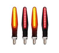 Clynex Indicatori di direzione LUCI Luce for Moto 335SMD Illuminazione Flash Lampeggiante Che scorre IP68 Luce di Segnale di Arresto Moto Pieghevole Spia Luminosa per Moto(4PCS Red)