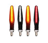 Clynex Indicatori di direzione LUCI Luce for Moto 335SMD Illuminazione Flash Lampeggiante Che scorre IP68 Luce di Segnale di Arresto Moto Pieghevole Spia Luminosa per Moto(2 White 2 Red)