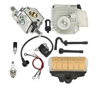 Clynex Kit carburatore Filtro Aria Bobina di accensione Candela Avviamento a Strappo Motosega Ricambi per Motori di Tosaerba
