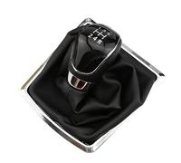 Clynex Leva del pomello cambio for auto, leva, ghetta, copertura bagagliaio in pelle PU, for Ford, for Focus 2 MK2, for Fiesta, for Kuga 2008 2009 2010 2011 2012 Pomello del cambio(5 Black With Dust)