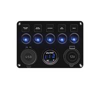 Clynex Pannello interruttori a bilanciere 5 6 Gang Interruttore a levetta con doppio USB Accessori for motoscafi impermeabili, for la prima barca marina Auto Camion