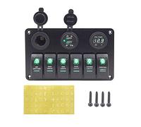 Clynex Pannello interruttori a bilanciere 5 6 Gang Interruttore a levetta con doppio USB Accessori for motoscafi impermeabili, for la prima barca marina Auto Camion
