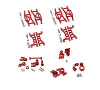 Clynex Parti di aggiornamento in lega di alluminio Set completo, for sedile, gruppo sterzo braccio oscillante tazza sterzo C 1/10 RC Car, for Traxxas, MAXX Ammortizzatore per auto RC(1set red)