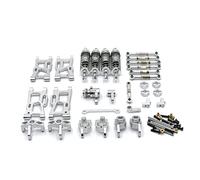 Clynex Parti di aggiornamento in metallo Asta del braccio oscillante Assorbimento degli urti idraulici, for WLtoys, 144001 144002 124017 124019 Auto telecomandata Ammortizzatore per auto RC(Silver)