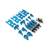 Clynex Parti for la modifica del braccio oscillante in metallo for auto telecomandate in metallo, for WLtoys, 144001 124017 124019 Ammortizzatore per auto RC(Blue)