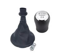 Clynex Pomello del cambio for auto a 6 marce, for Transporter, for Multivan, Caravelle T5 2003-2010 Pelle Pomello del cambio(Silver 5 Speed)