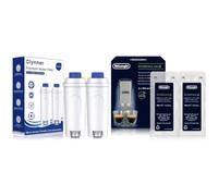 Clynner Set di 2 filtri dell'acqua e anticalcare ecologico (2 x 100 ml) per macchine da caffè automatiche DeLonghi Magnifica S, Dinamica, Autentica, Eletta - Compatibile con DLSC002