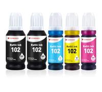 Clywenss 104 Inchiostro Compatibile per Epson 104 102 Multipack per Ecotank ET-2820 ET-4850 ET-2850 ET-2810 ET-3850 ET-4800 ET-2821 ET-2840 ET-4856 ET-2851 814, 5 Confezione (2 nero, ciano, magenta