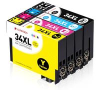 Clywenss 34 cartucce XL compatibili con Epson 34XL Multipack cartucce per cartucce Workforce Pro WF-3720 WF-3725 WF-3720DWF WF-3725DWF WF3720 WF3725, confezione da 4 (nero, ciano, magenta, giallo)