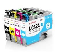 Clywenss Cartucce compatibili LC424 per Brother LC-424, confezione da 4 | Cartucce d'inchiostro per Brother DCP-J1200WE DCP-J1200W J1200 per LC424VAL LC-424VAL Multipack (nero, ciano, magenta