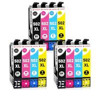 Clywenss Confezione da 12 cartucce compatibili con Epson 502 XL Multipack per Workforce WF-2860 WF-2860DWF WF-2865 WF-2880 WF-2885, Expression Home XP-5100 XP5100 XP-5105 XP-5150 XP-5155