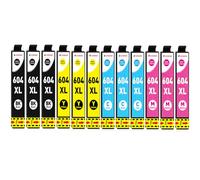 Clywenss Confezione da 12 cartucce d'inchiostro 604XL compatibili con Epson 604 XL Multipack per Expression Home XP2200 XP2205 XP3200 XP4200 XP-2200 XP-2205 XP-3200 XP-4200 WorkForce WF-2910 WF-2930