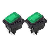 Clyxgs Interruttore a bilanciere da barca impermeabile con spia luminosa 2 posizioni on/off AC 16 a/250 V 20 a/125 V 2 pezzi