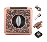 CLZOONG Tagliasigari a V 4 in 1, multifunzione, con perforatore per sigari, ago doppio e supporto, accessori per sigari in acciaio inox, confezione regalo (rosa)