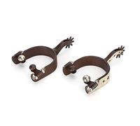 CLZothique Spur per Stivali da Cowboy in Acciaio a Basso tenore di Carbonio, scolpiti a Mano; Spurs da Equitazione in Stile Western con Ingranaggi rotanti e Gancio Protettivo, Ideali per
