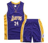 CLZWFZ Set Basket per Bambini 2 Pezzi,Set da Basket Unisex per Bambini 2-16 Anni,Maglia Basket per Bambini,Viola,M