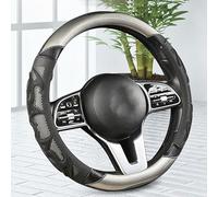 CLZXCV Coprivolante Auto per Fiat Seicento/Stilo/Tipo/Ulysse/Freemont, Copri Volante Antiscivolo Traspirante Decorazione per Volante Accessori Auto,3 Silver-O Type